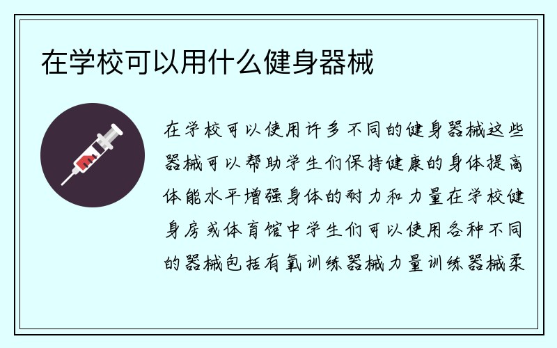 在学校可以用什么健身器械