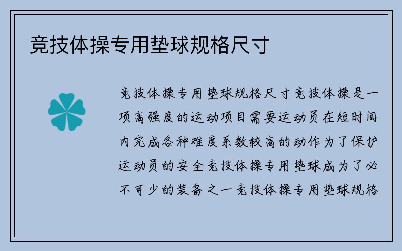 竞技体操专用垫球规格尺寸